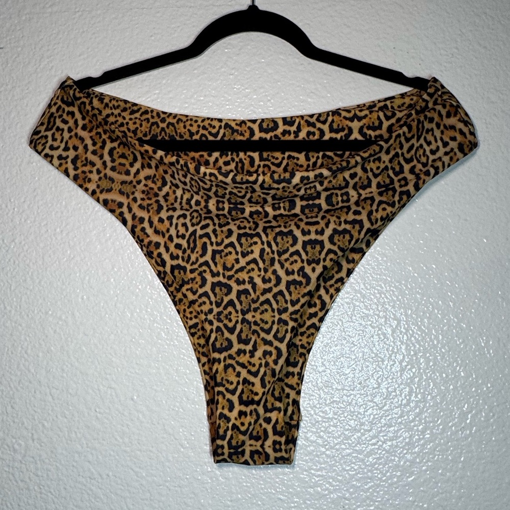 Leopard Print High-Cut Bikini Bottom